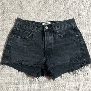 AGOLDE black denim shorts